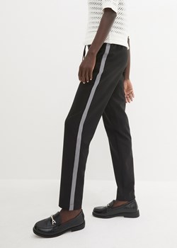 Spodnie bez zamka w talii, z ozdobnymi paskami ze sklepu bonprix w kategorii Spodnie damskie - zdjęcie 170619392