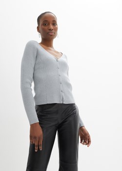 Sweter rozpinany z połyskiem ze sklepu bonprix w kategorii Swetry damskie - zdjęcie 170619704