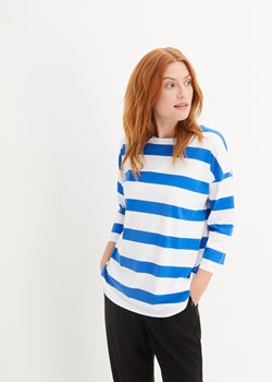 T-shirt z rękawami 3/4 i rozcięciami z boku, z bawełny organicznej ze sklepu bonprix w kategorii Bluzki damskie - zdjęcie 170620710