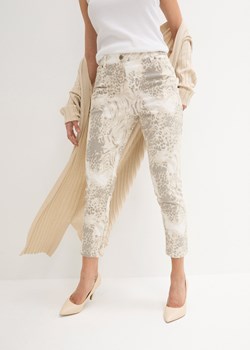 Spodnie ze stretchem 7/8, z nadrukiem ze sklepu bonprix w kategorii Spodnie damskie - zdjęcie 170621190