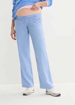 Spodnie lniane z elastycznym paskiem ze sklepu bonprix w kategorii Spodnie damskie - zdjęcie 170621381