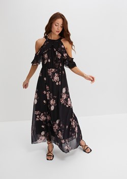 Długa sukienka z siatkowego materiału z nadrukiem ze sklepu bonprix w kategorii Sukienki - zdjęcie 170621771