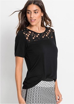 Shirt z koronką, krótki rękaw ze sklepu bonprix w kategorii Bluzki damskie - zdjęcie 170622110
