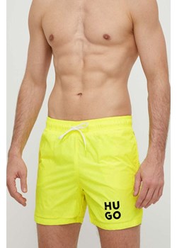 HUGO szorty kąpielowe kolor żółty ze sklepu ANSWEAR.com w kategorii Kąpielówki - zdjęcie 170624131
