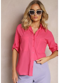 Fuksjowa Klasyczna Koszula z Bawełny z Kieszonkami Jaela ze sklepu Renee odzież w kategorii Koszule damskie - zdjęcie 170627651