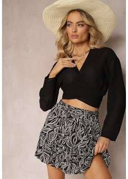 Czarno-Biała Rozkloszowana Spódnica Mini we Wzorki Werema ze sklepu Renee odzież w kategorii Spódnice - zdjęcie 170627984