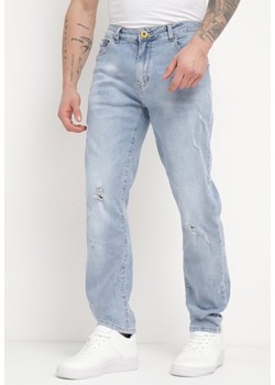 Niebieskie Jeansy Skinny z Przetarciami i Wsuwanymi Kieszeniami Faroria ze sklepu Born2be Odzież w kategorii Jeansy męskie - zdjęcie 170628280