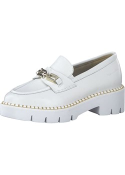 Tamaris Skórzane slippersy w kolorze białym ze sklepu Limango Polska w kategorii Mokasyny damskie - zdjęcie 170629204