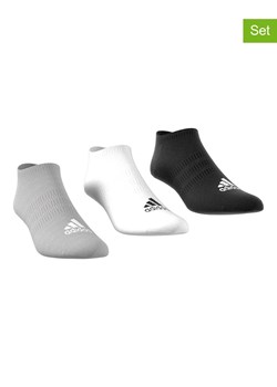 adidas Skarpety funkcyjne (3 pary) w kolorze biało-szaro-czarnym ze sklepu Limango Polska w kategorii Skarpetki męskie - zdjęcie 170629264