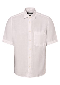 Marc O'Polo Męska koszula lniana Mężczyźni Regular Fit len biały jednolity ze sklepu vangraaf w kategorii Koszule męskie - zdjęcie 170629952