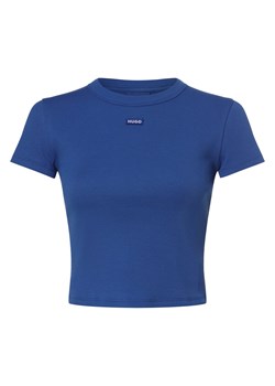 HUGO BLUE Koszulka damska - Baby Tee_B Kobiety Bawełna niebieski jednolity ze sklepu vangraaf w kategorii Bluzki damskie - zdjęcie 170629953