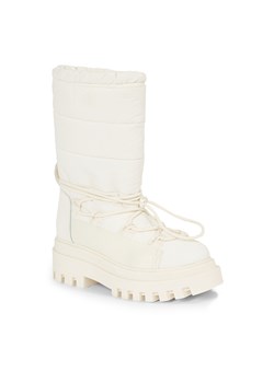 Śniegowce Calvin Klein Jeans Flatform Snow Boot Nylon Wn YW0YW01146 Creamy White YBI ze sklepu eobuwie.pl w kategorii Workery damskie - zdjęcie 170630113