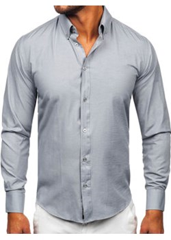 Koszula męska elegancka z długim rękawem szara Bolf 5821-1 ze sklepu Denley w kategorii Koszule męskie - zdjęcie 170630301