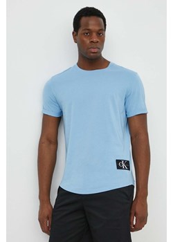 Calvin Klein Jeans t-shirt bawełniany męski kolor niebieski z aplikacją ze sklepu ANSWEAR.com w kategorii T-shirty męskie - zdjęcie 170632381