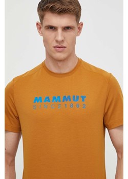 Mammut t-shirt sportowy Trovat Logo kolor beżowy z nadrukiem ze sklepu ANSWEAR.com w kategorii T-shirty męskie - zdjęcie 170632473