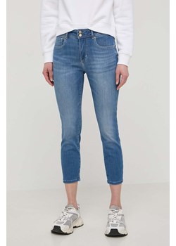 Guess jeansy damskie kolor niebieski W4GA80 D5B42 ze sklepu ANSWEAR.com w kategorii Jeansy damskie - zdjęcie 170632770