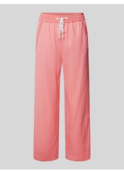 Spodnie materiałowe z mieszanki lnu z elastycznym pasem ze sklepu Peek&Cloppenburg  w kategorii Spodnie damskie - zdjęcie 170634352