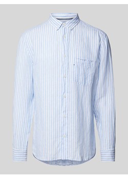 Koszula casualowa z lnu ze wzorem w paski ze sklepu Peek&Cloppenburg  w kategorii Koszule męskie - zdjęcie 170634750