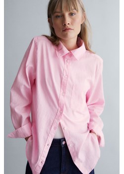 H & M - Koszula z domieszką lnu - Różowy ze sklepu H&M w kategorii Koszule damskie - zdjęcie 170635274