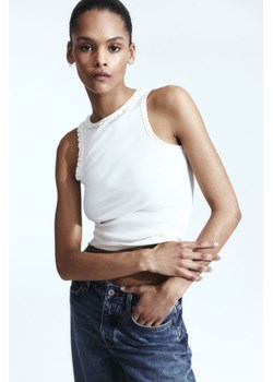 H & M - Koszulka w prążki - Biały ze sklepu H&M w kategorii Bluzki damskie - zdjęcie 170635463