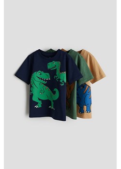 H & M - T-shirt z nadrukiem 3-pak - Niebieski ze sklepu H&M w kategorii T-shirty chłopięce - zdjęcie 170635524