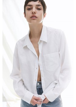 H & M - Koszula z domieszką lnu - Biały ze sklepu H&M w kategorii Koszule damskie - zdjęcie 170635572