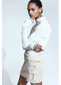 H & M - Spódniczka mini z paskiem - Beżowy ze sklepu H&M w kategorii Spódnice - zdjęcie 170635613