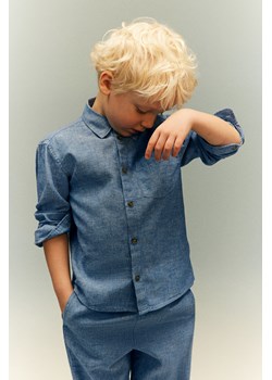 H & M - Koszula z domieszką lnu - Niebieski ze sklepu H&M w kategorii Koszule chłopięce - zdjęcie 170635710