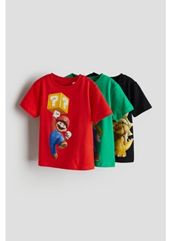 H & M - T-shirt z nadrukiem 3-pak - Czerwony ze sklepu H&M w kategorii T-shirty chłopięce - zdjęcie 170635712