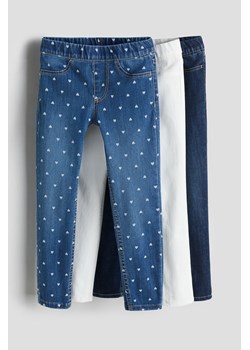 H & M - Dżinsowe jegginsy 3-pak - Niebieski ze sklepu H&M w kategorii Spodnie dziewczęce - zdjęcie 170635832