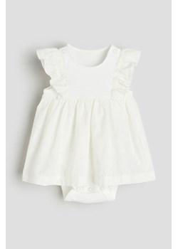 H & M - Sukienka body z falbankami - Biały ze sklepu H&M w kategorii Ubranka do chrztu - zdjęcie 170635871