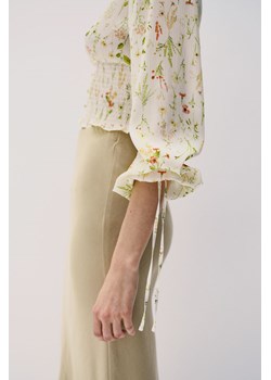 H & M - Krótka bluzka z dekoltem w serek - Biały ze sklepu H&M w kategorii Bluzki damskie - zdjęcie 170635972