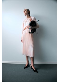 H & M - Plisowana sukienka z wiązaniem - Pomarańczowy ze sklepu H&M w kategorii Sukienki - zdjęcie 170636080