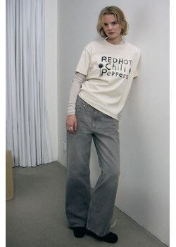 H & M - T-shirt oversize z nadrukiem - Beżowy ze sklepu H&M w kategorii Bluzki damskie - zdjęcie 170636083