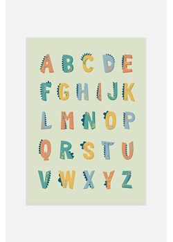 H & M - Dinosaur Alphabet Plakat - Zielony ze sklepu H&M w kategorii Pokój dziecięcy - zdjęcie 170636152