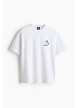 H & M - T-shirt z nadrukiem Loose Fit - Biały ze sklepu H&M w kategorii Bluzki damskie - zdjęcie 170636191