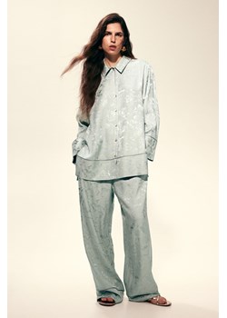 H & M - Spodnie z żakardowej tkaniny - Turkusowy ze sklepu H&M w kategorii Spodnie damskie - zdjęcie 170636390