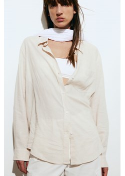 H & M - Koszula z domieszką lnu - Beżowy ze sklepu H&M w kategorii Koszule damskie - zdjęcie 170636422