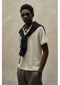 H & M - Ażurowy top polo Regular Fit - Biały ze sklepu H&M w kategorii T-shirty męskie - zdjęcie 170636472
