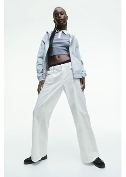 H & M - Płócienne spodnie cargo - Biały ze sklepu H&M w kategorii Spodnie damskie - zdjęcie 170636490