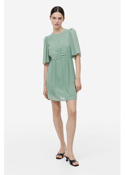 H & M - Sukienka z motylkowym rękawem - Zielony ze sklepu H&M w kategorii Sukienki - zdjęcie 170636674