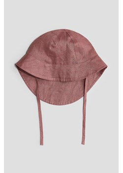 H & M - Lniana czapka przeciwsłoneczna - Różowy ze sklepu H&M w kategorii Czapki dziecięce - zdjęcie 170636712