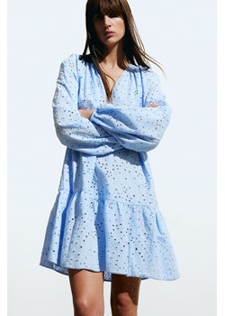 H & M - Sukienka tunikowa z haftem angielskim - Niebieski ze sklepu H&M w kategorii Sukienki - zdjęcie 170636821