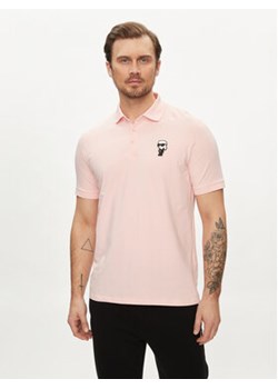 KARL LAGERFELD Polo 745022 542221 Różowy Regular Fit ze sklepu MODIVO w kategorii T-shirty męskie - zdjęcie 170640513
