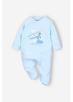 Błękitny pajac niemowlęcy z bawełny organicznej dla chłopca ze sklepu 5.10.15 w kategorii Pajacyki - zdjęcie 170641890