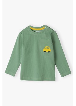 Zielona bluzka niemowlęca prążkowana z kieszonką ze sklepu 5.10.15 w kategorii Kaftaniki i bluzki - zdjęcie 170642163