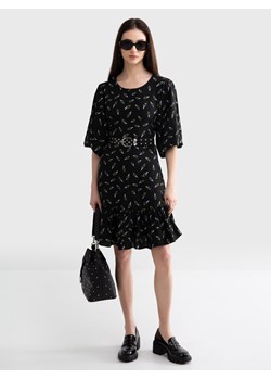 Sukienka damska z wiskozy z motywem kwiatowym czarna Bryana 906 ze sklepu Big Star w kategorii Sukienki - zdjęcie 170642300