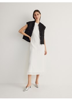 Reserved - Sukienka z wiskozą - złamana biel ze sklepu Reserved w kategorii Sukienki - zdjęcie 170645264
