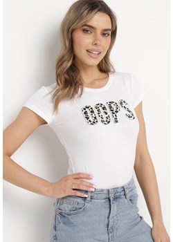 Biały Bawełniany T-shirt z Nadrukiem Asix ze sklepu Born2be Odzież w kategorii Bluzki damskie - zdjęcie 170646531