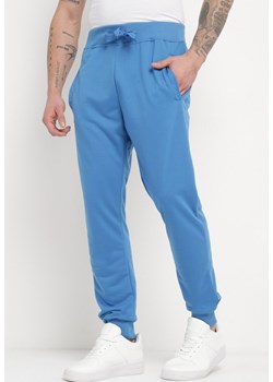 Niebieskie Spodnie Dresowe z Wiązaniem w Pasie z Wyższym Stanem Aricasa ze sklepu Born2be Odzież w kategorii Spodnie męskie - zdjęcie 170646710